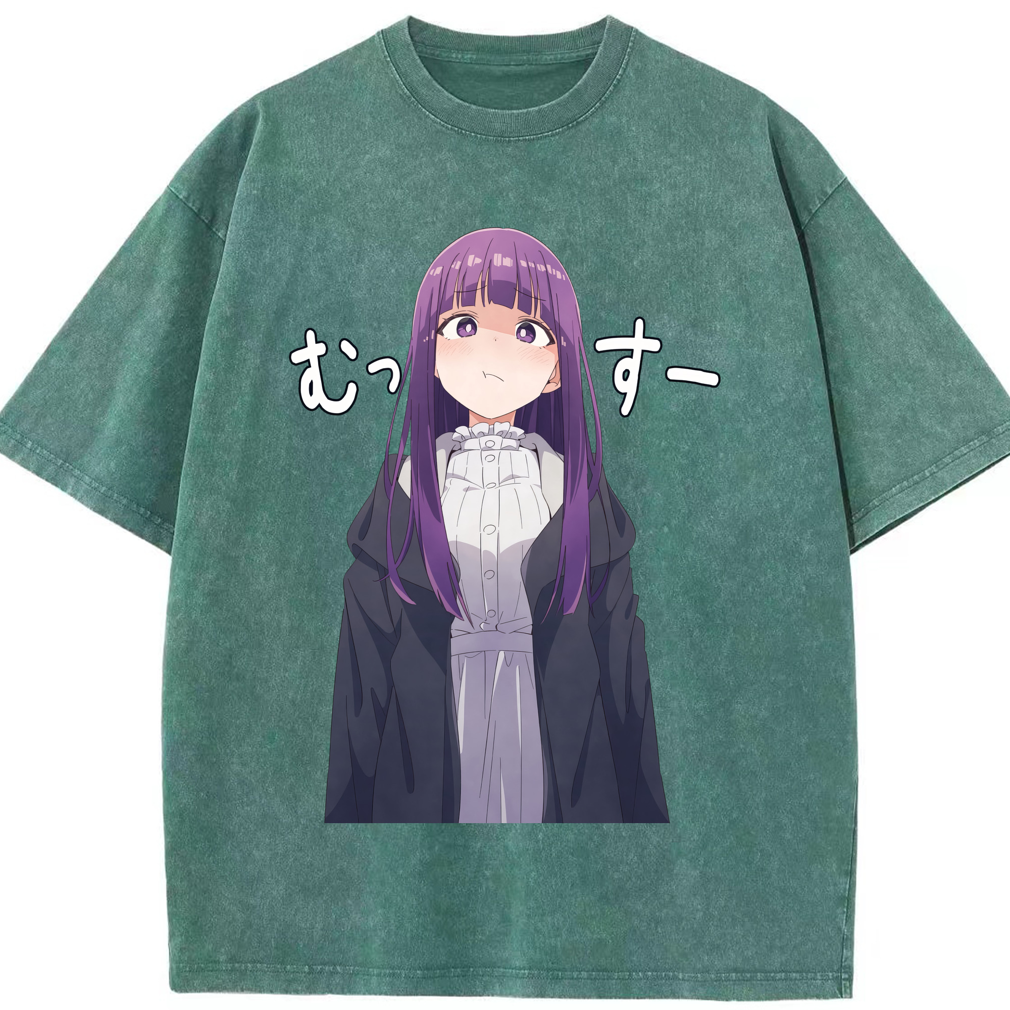 （画像用） 葬送のフリーレン Frieren 綿100% ヴィンテージ風 半袖Tシャツ（フロントプリント）